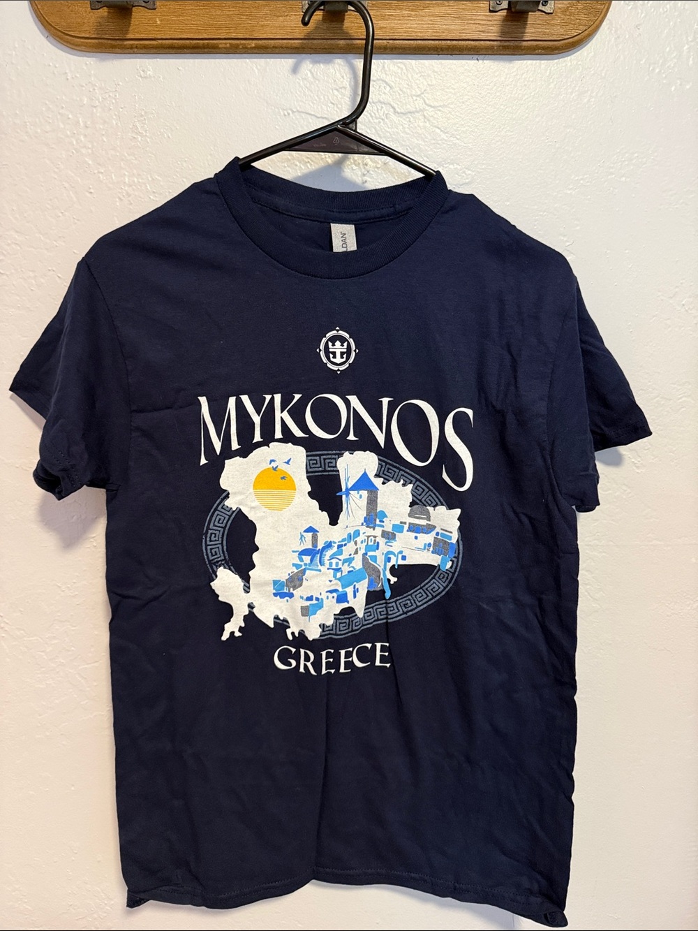 Gildan Navy Blue Mykonos Greece Graphic Tee